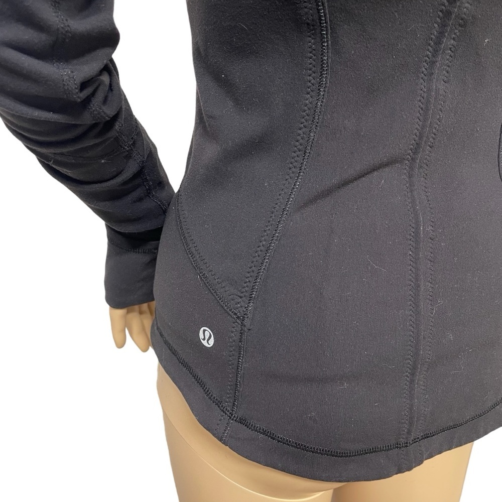 Lululemon Forme Jacket Cuffins Pow Stripe Split Pea Black Size 4 in EUC - Picture 6 of 11